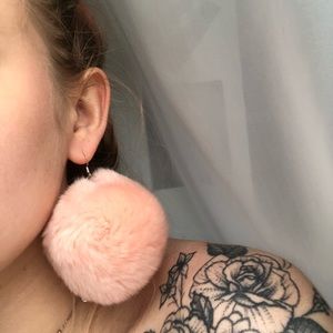 Puff Earings Pastel Pink